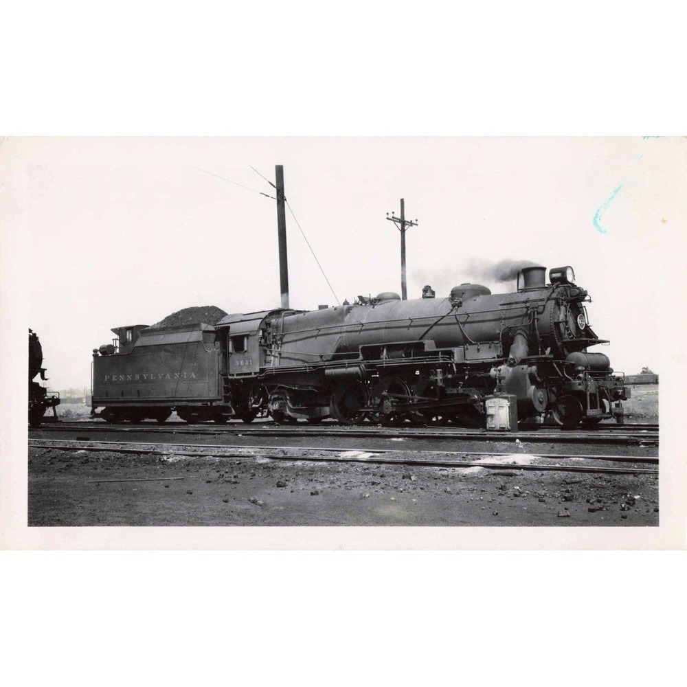PRR Pennsylvania Railroad 2-8-2 #3631 Steam Locomotive Photo Wilmington DE 1948